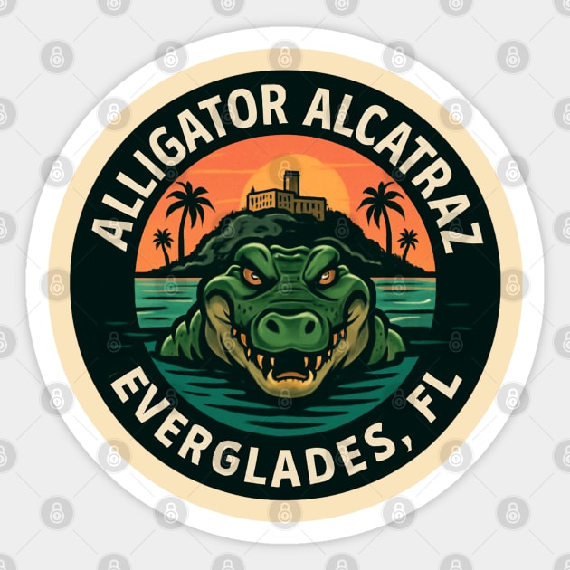 Alligator-Alcatraz Sticker by Creatifly Graphic Tees
